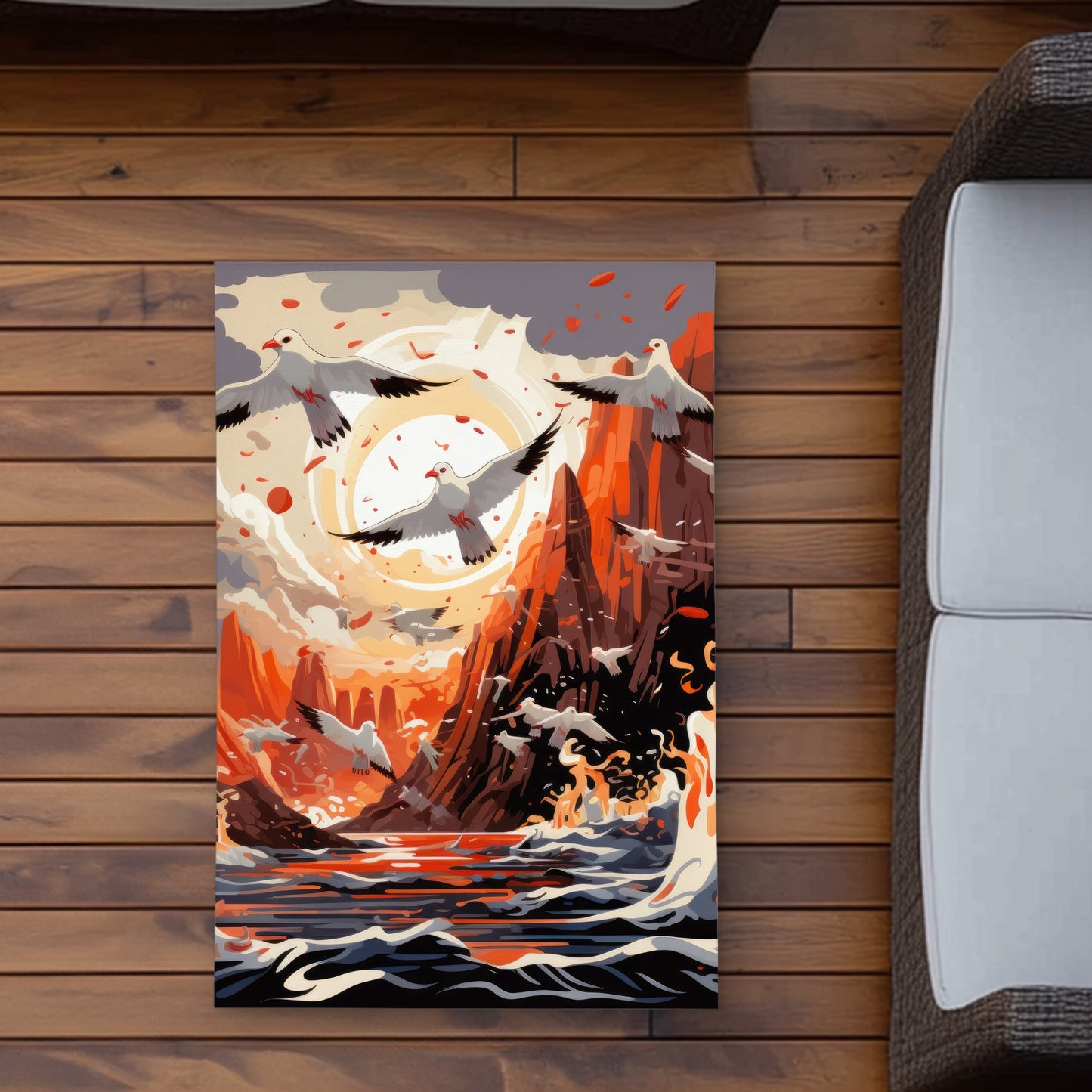 The Escape - Orange Outdoor Area Rug for Home Decor