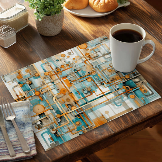 Like clockwork Turquoise Polyester Placemat | Home Decor