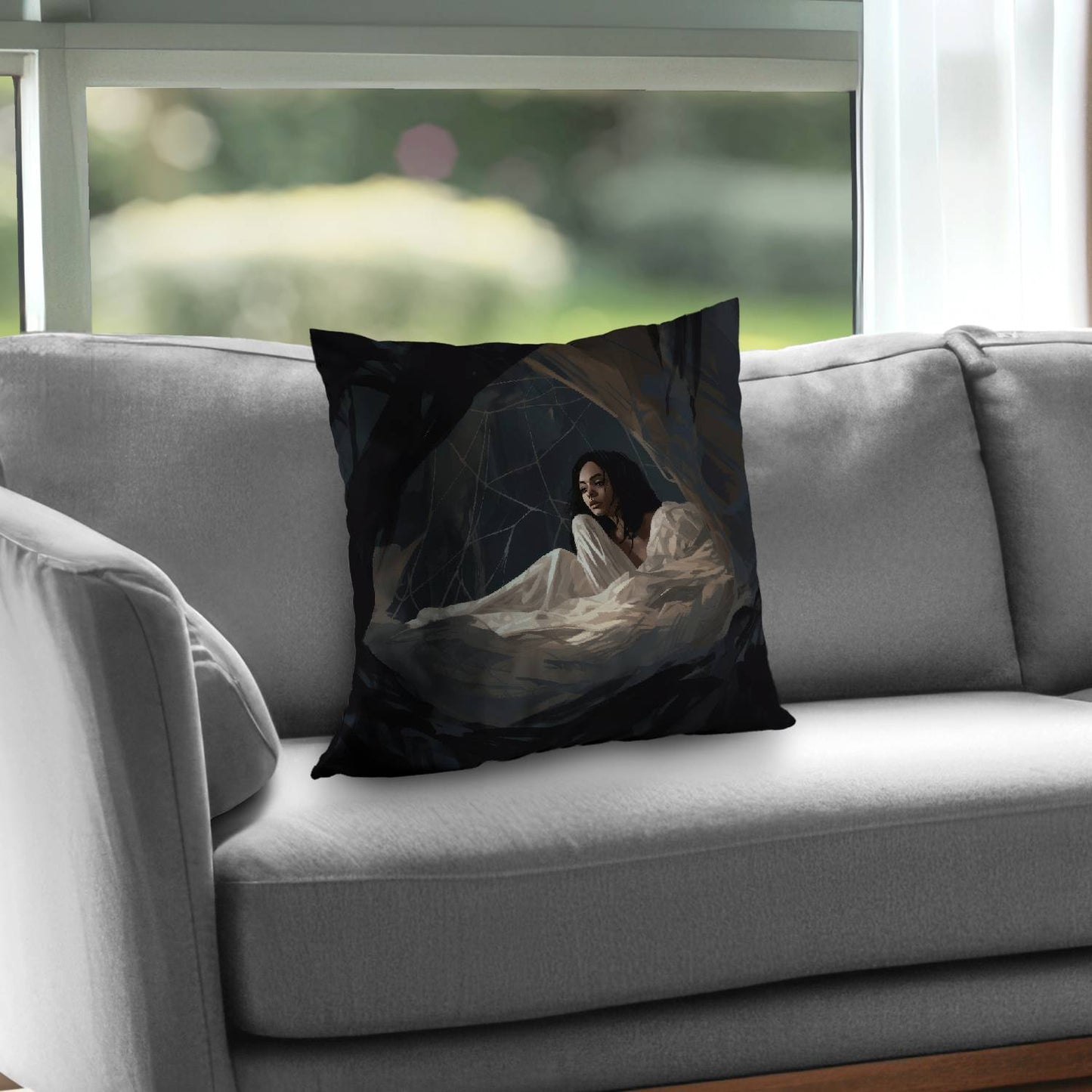 Spider princess - Throw pillow - Print on demand