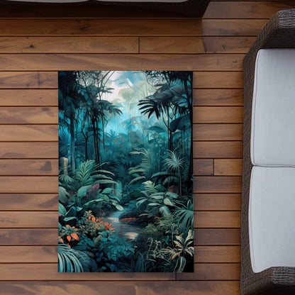 Deep in the jungle - Blue Outdoor Area Rug for Home Decor