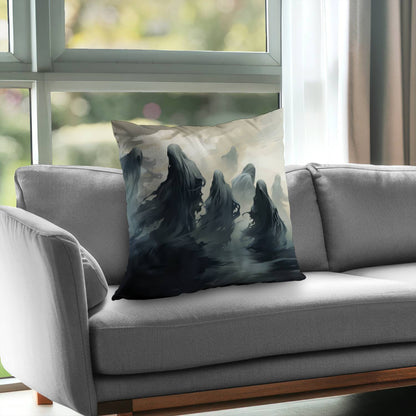 Coussin décoratif en sergé de polyester « Terres maudites » | Décoration intérieure unique