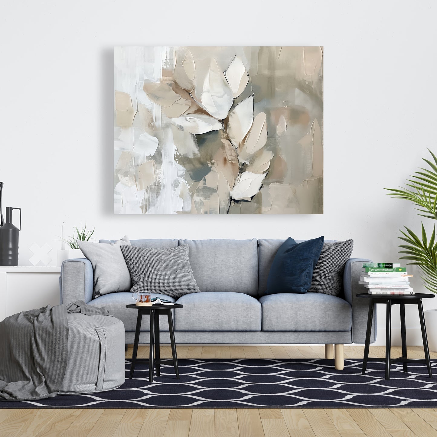 Leaf Beige Canvas - Elegant Home Decor Accent | Stylish Art