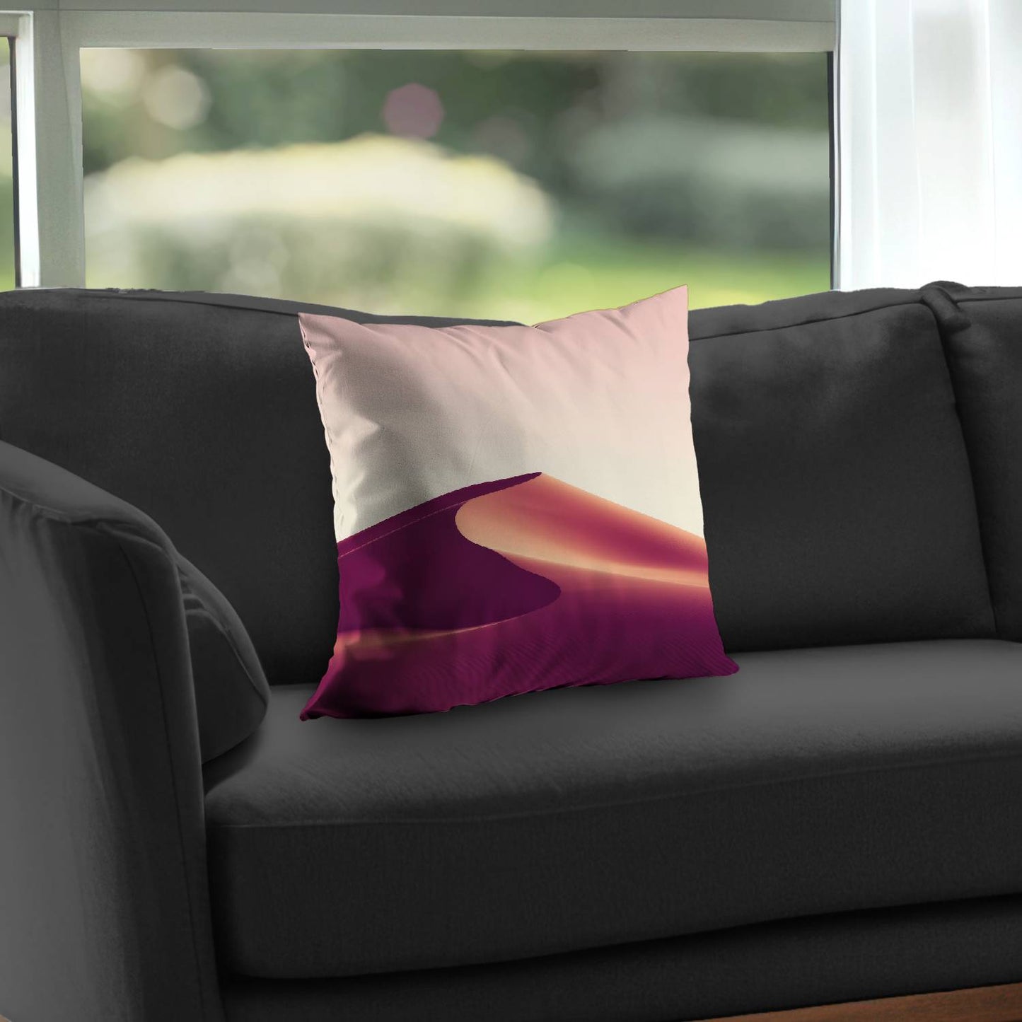 Coussin décoratif en sergé de polyester motif sable - décoration intérieure élégante