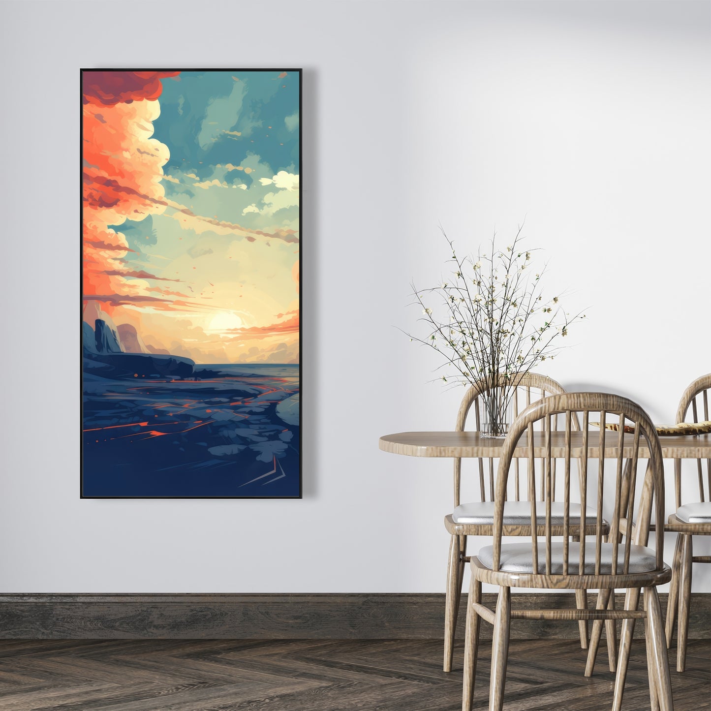 Finally Light - Orange Framed Canvas for Home Decor