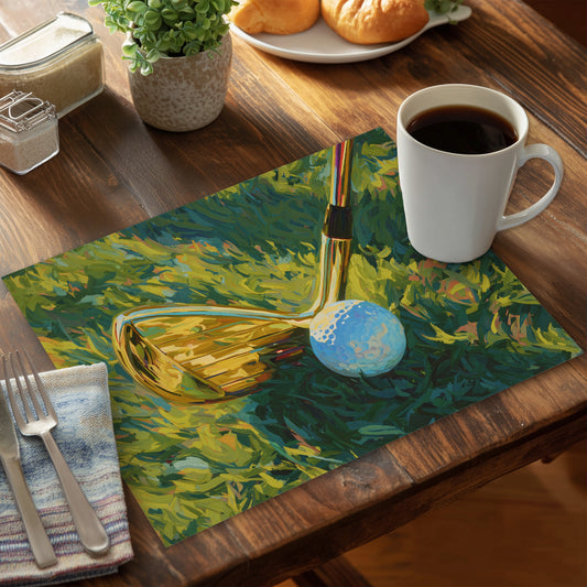 Golden Club White Polyester Placemat for Home Decor | Living Room