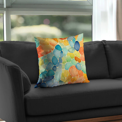 Blobs Blue Poly Twill Throw Pillow Insert for Home Decor