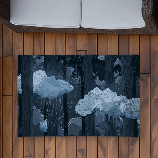 Sneeky clouds White Outdoor Area Rug | Stylish Home Decor