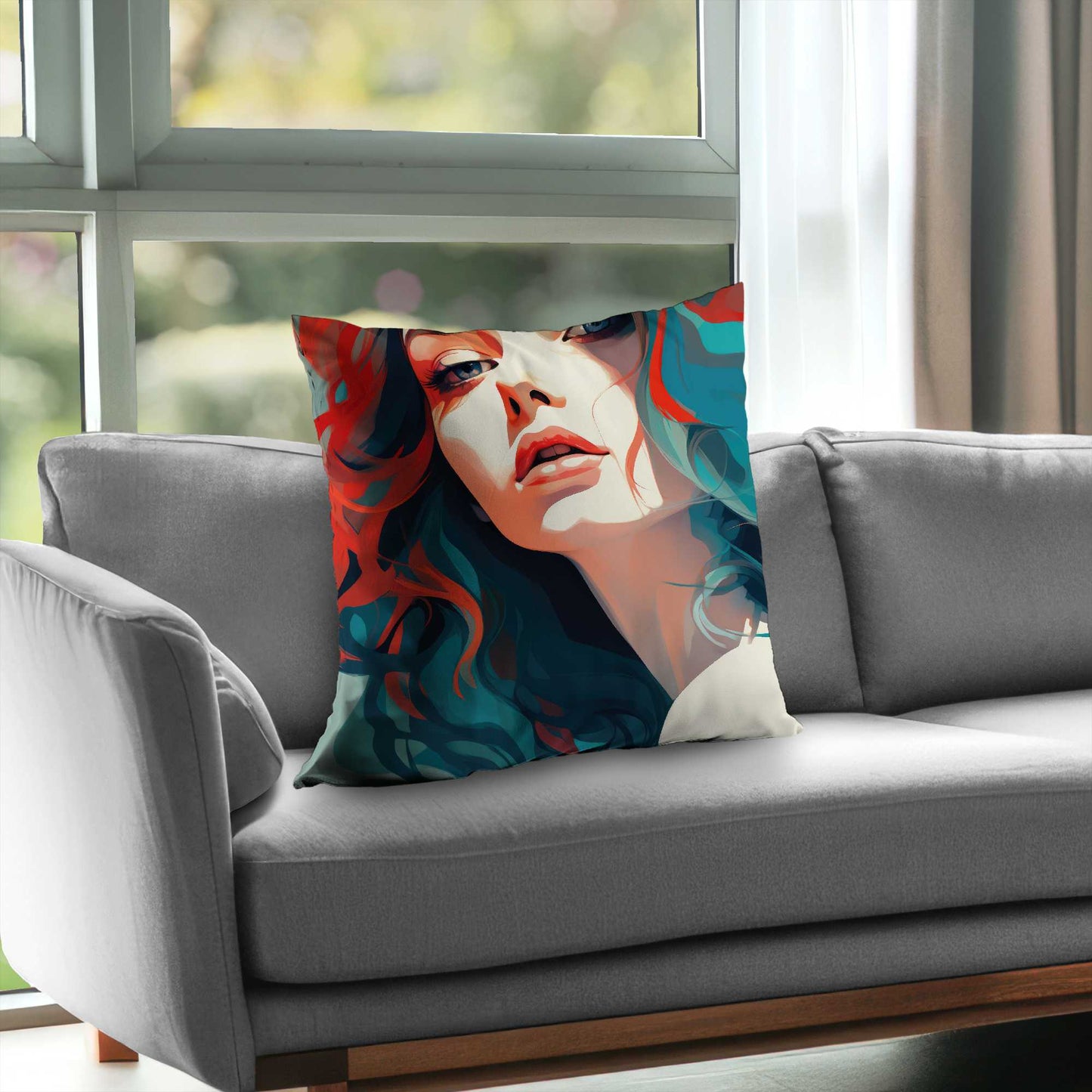 Dangerous lips Beige Poly Twill Throw Pillow | Decor Insert