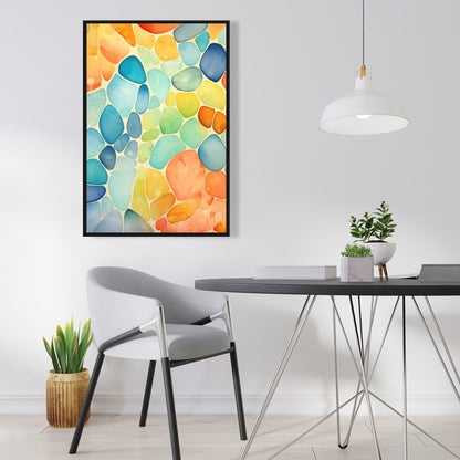 Blobs - 36"x36" Framed canvas