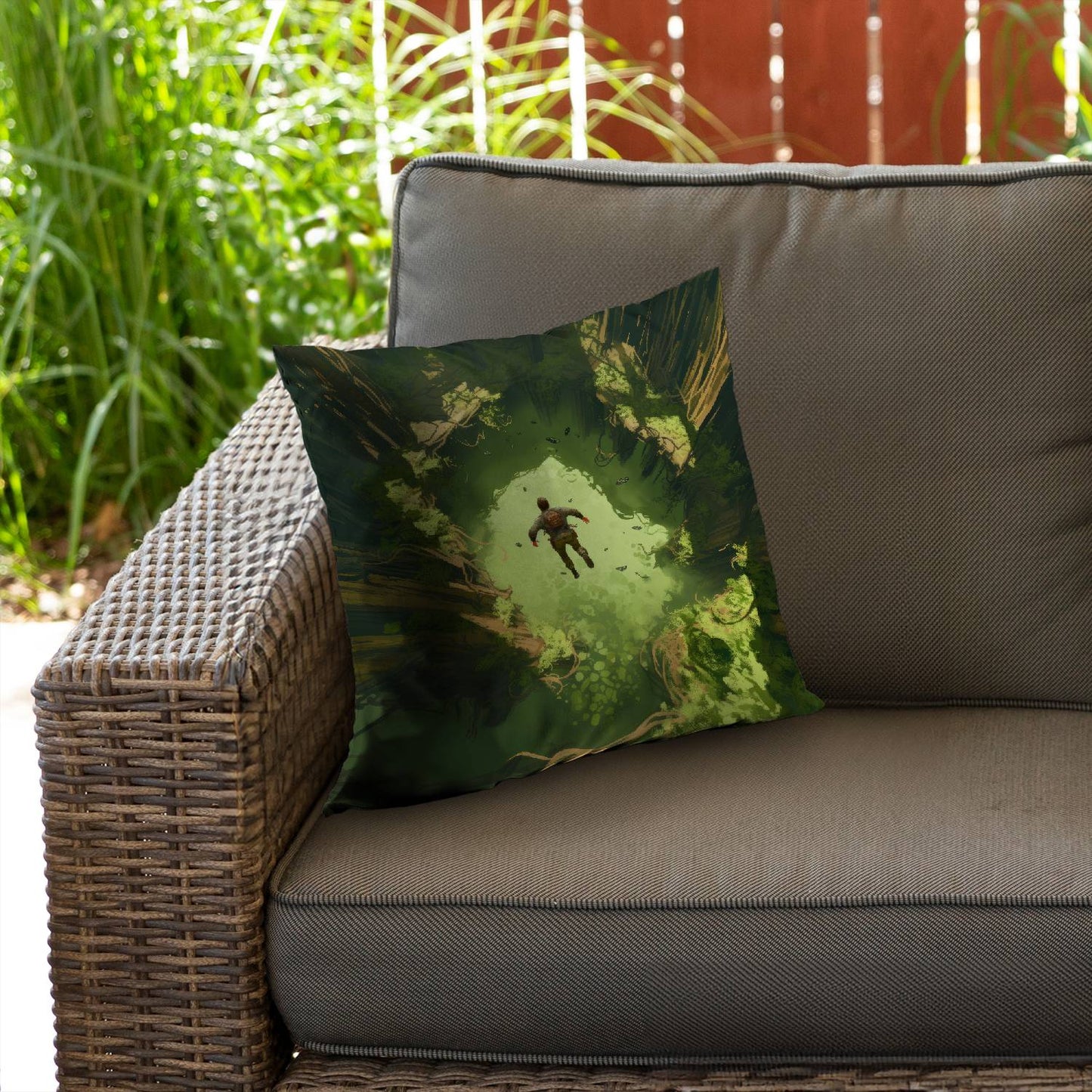 In the unknown - Throw pillow - Print on demand