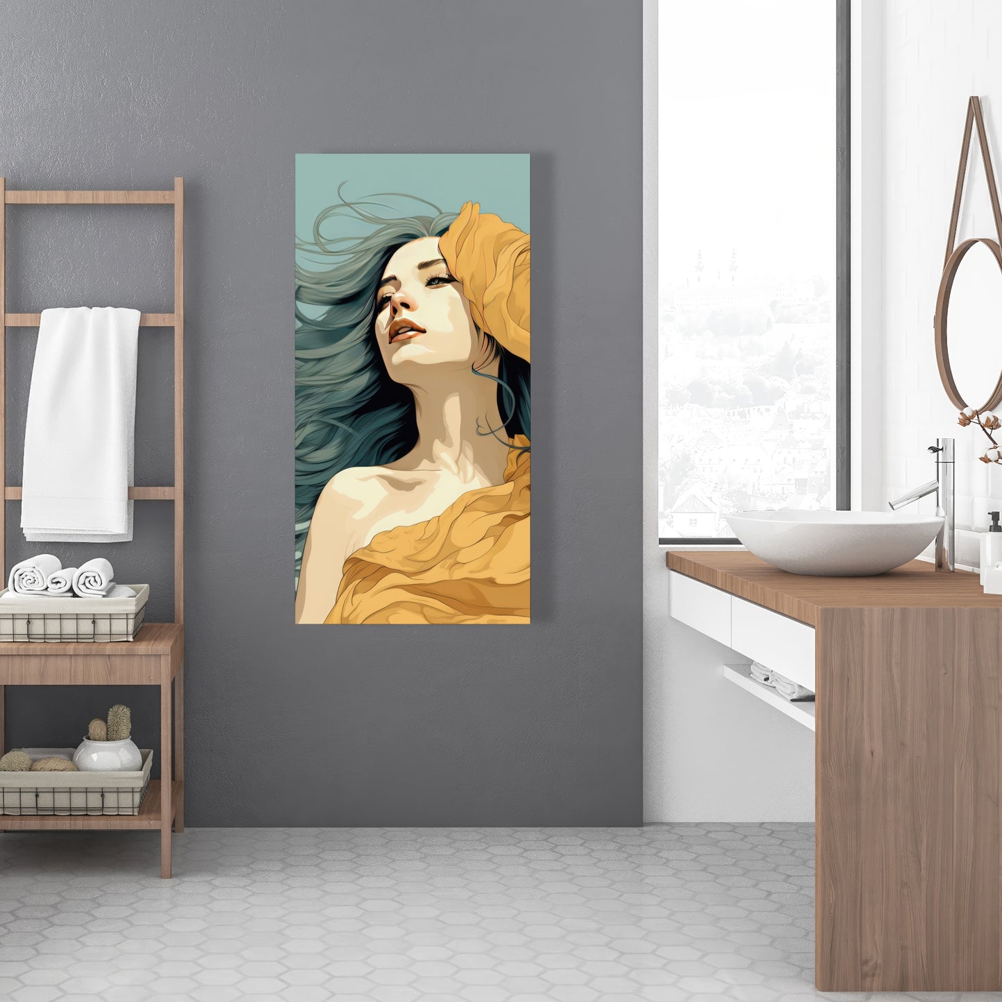 Sensual flow - Beige Canvas Art for Elegant Home Decor