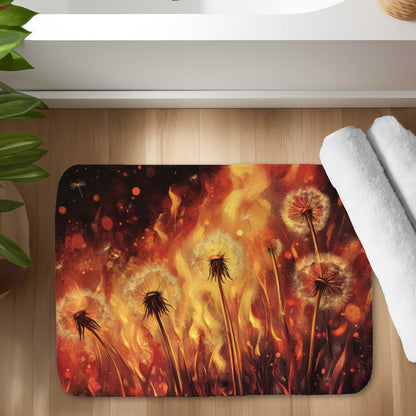 Dandy Fire Bath Mat | Stylish Home Decor Rug for Bathroom