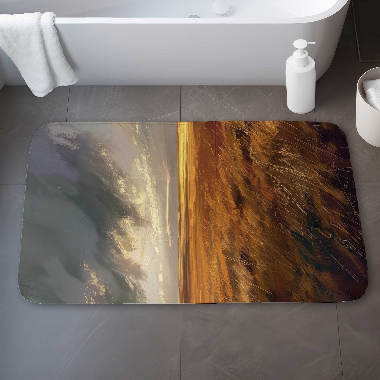 Before the Storm Orange Bath Mat | Stylish Home Decor