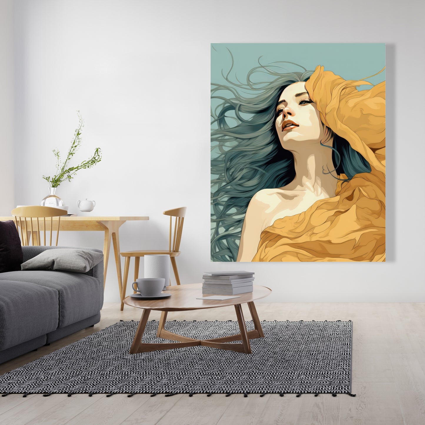 Sensual flow - Beige Canvas Art for Elegant Home Decor