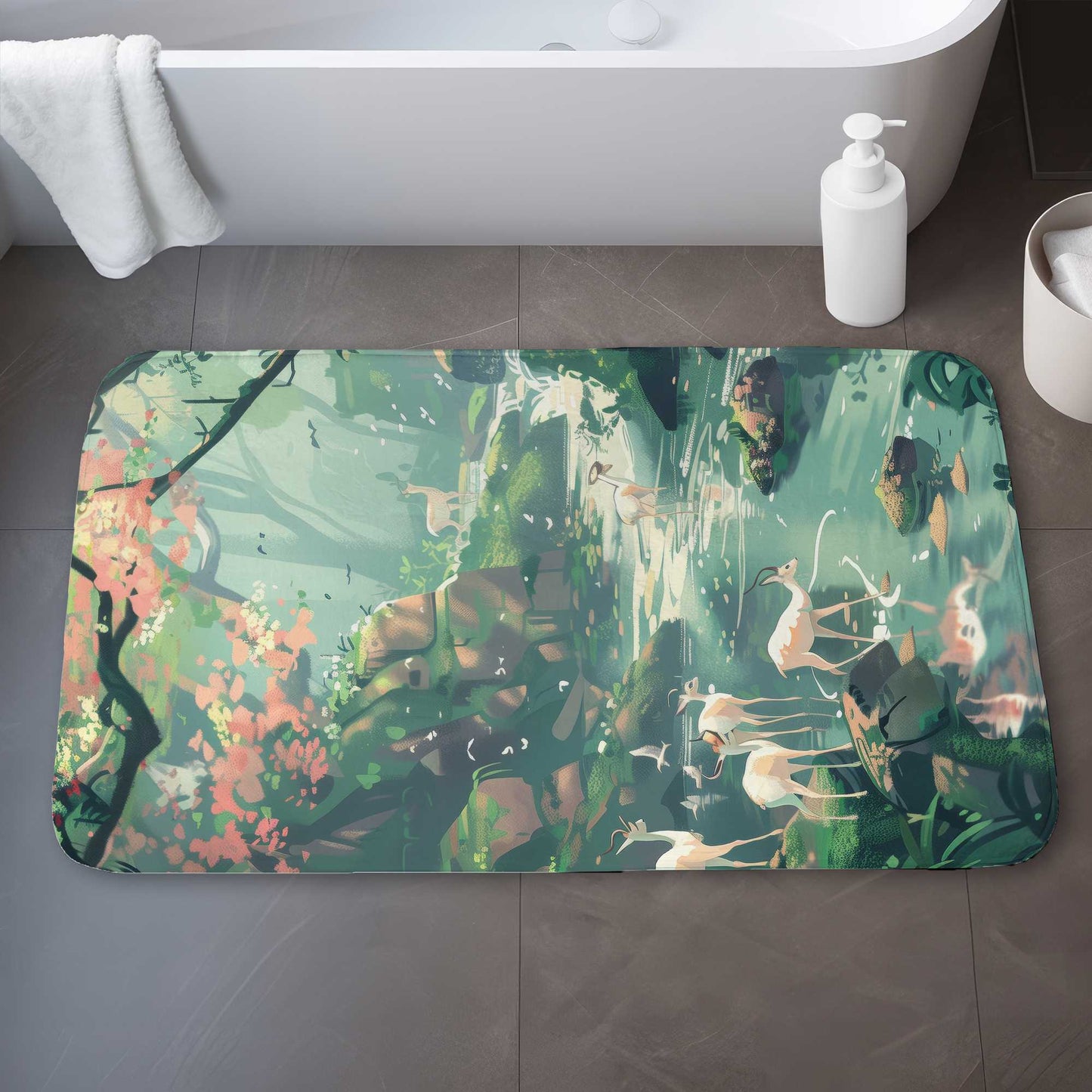 Sipping Bath Mat | Stylish Home Decor Rug for Bathroom