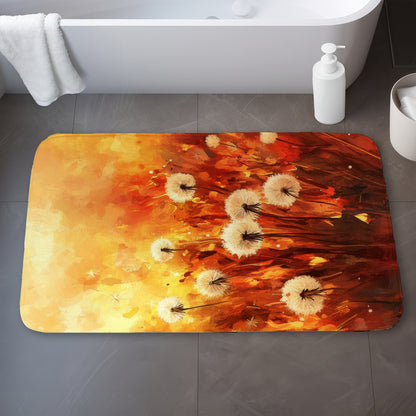 Dandelion fire - 17"x24" Bath mat