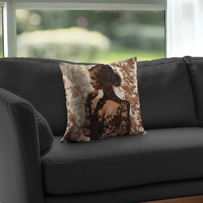 Coussin décoratif Contemplation en sergé de polyester - Décoration élégante pour la maison