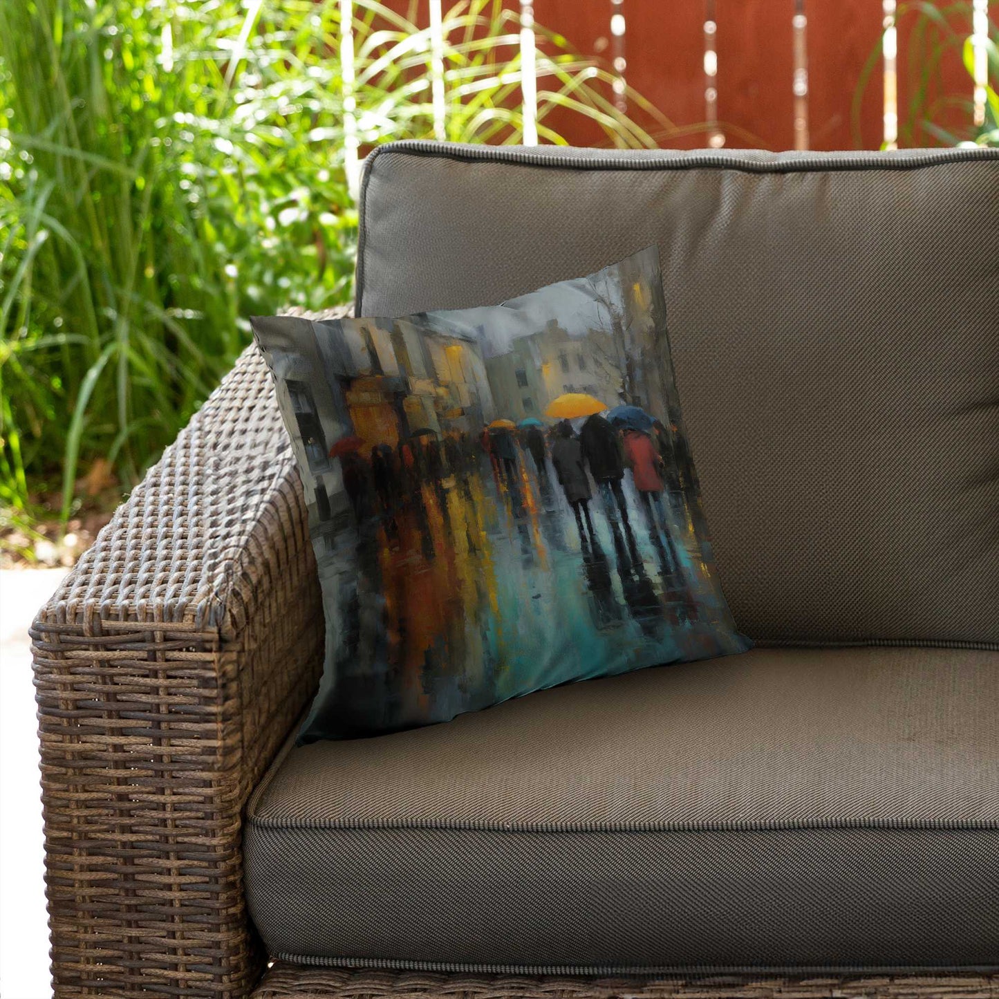 Rainy Day Poly Twill Throw Pillow - Cozy Home Decor Accent