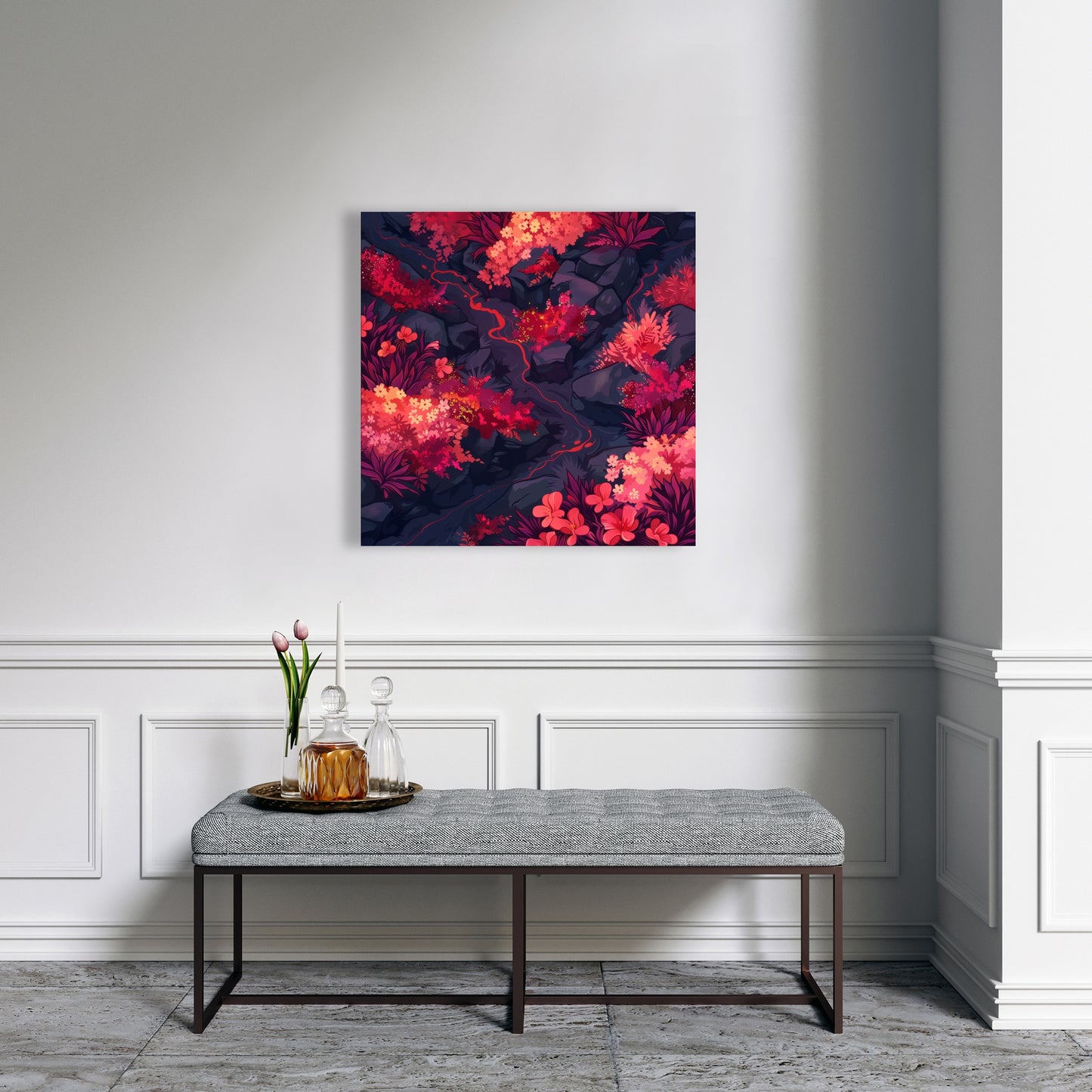 Burning plants - 32"x32" Canvas