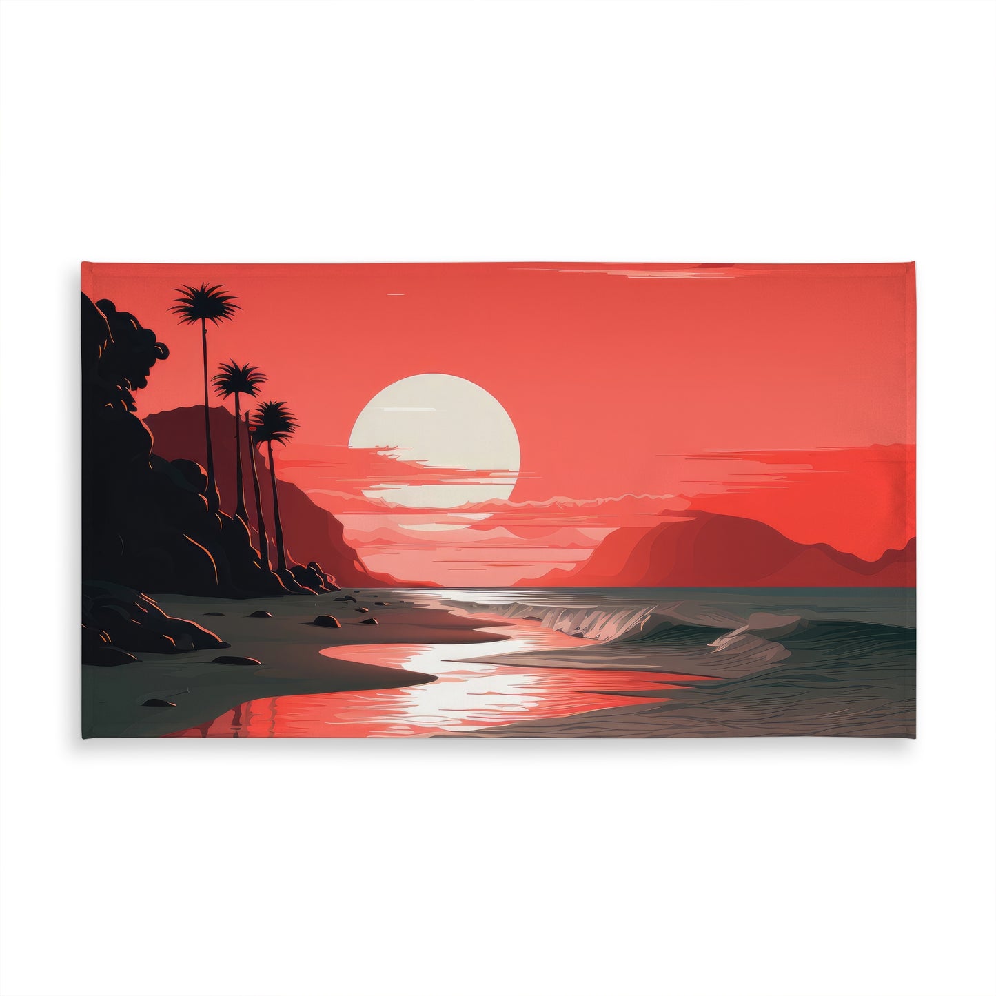 Blood Sun Black Indoor Outdoor Tablecloth for Home Decor