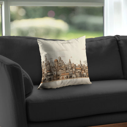 The Old Town White Poly Twill Throw Pillow - Home Decor Insert