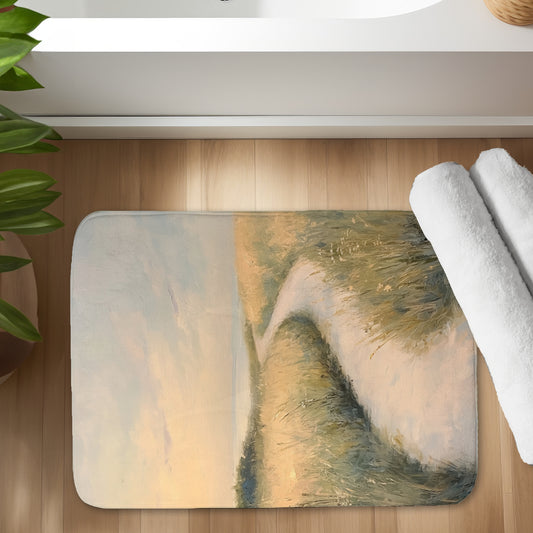 Soft breeze White Bath Mat - Elegant Home Decor Accent
