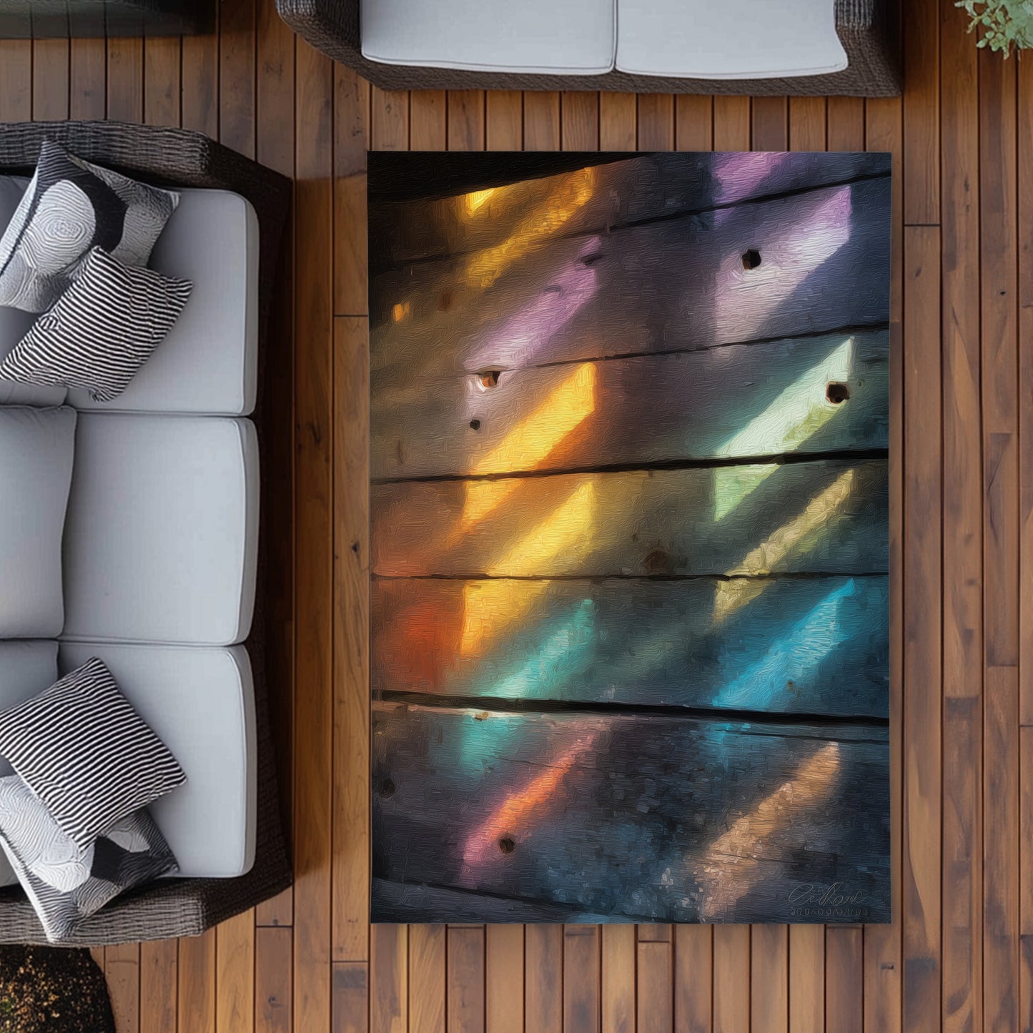 Tapis d'extérieur marron Rainbow Glint pour la décoration intérieure