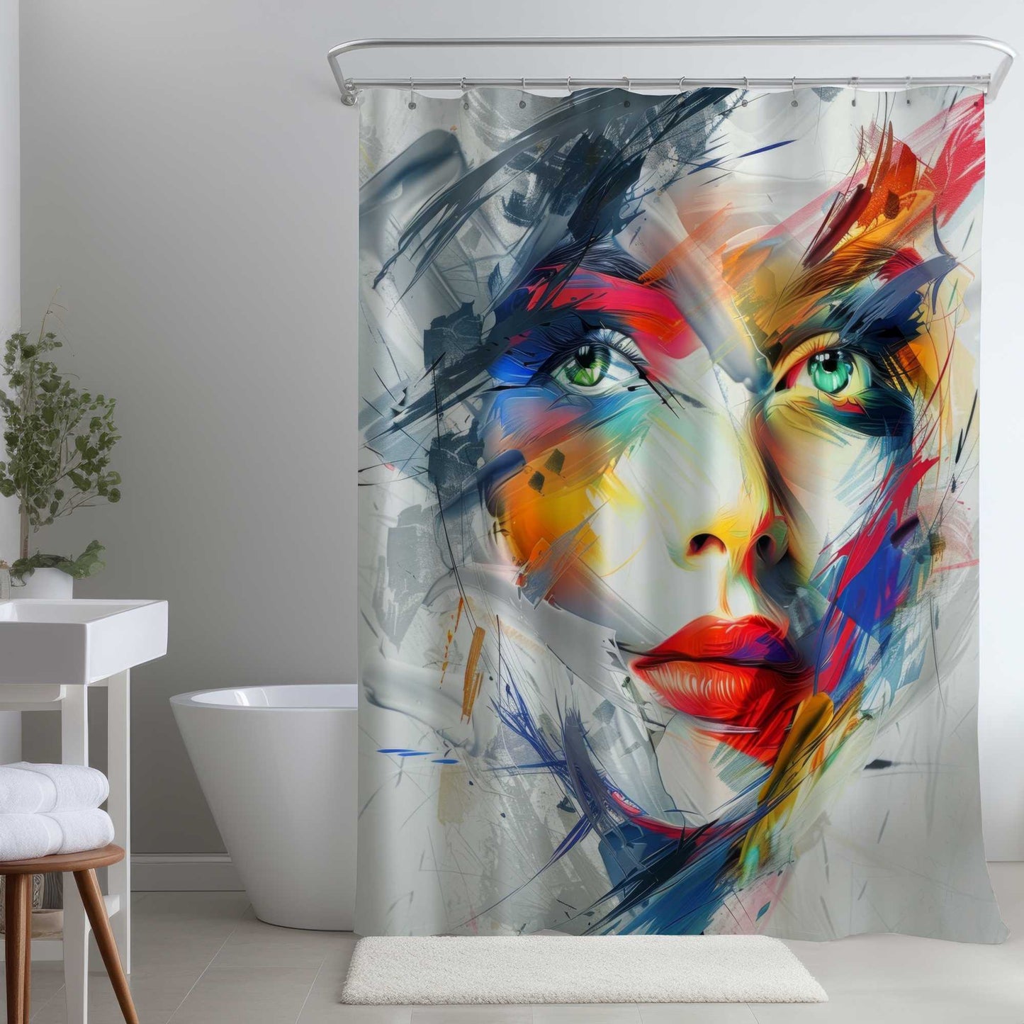 Abstract Look Yellow Shower Curtain for Home Decor - Stylish