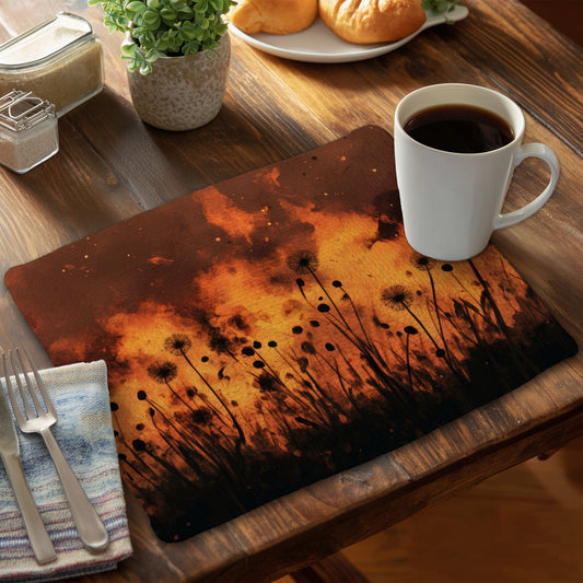 Ablaze - Yellow Braided Polyester Placemat for Home Decor