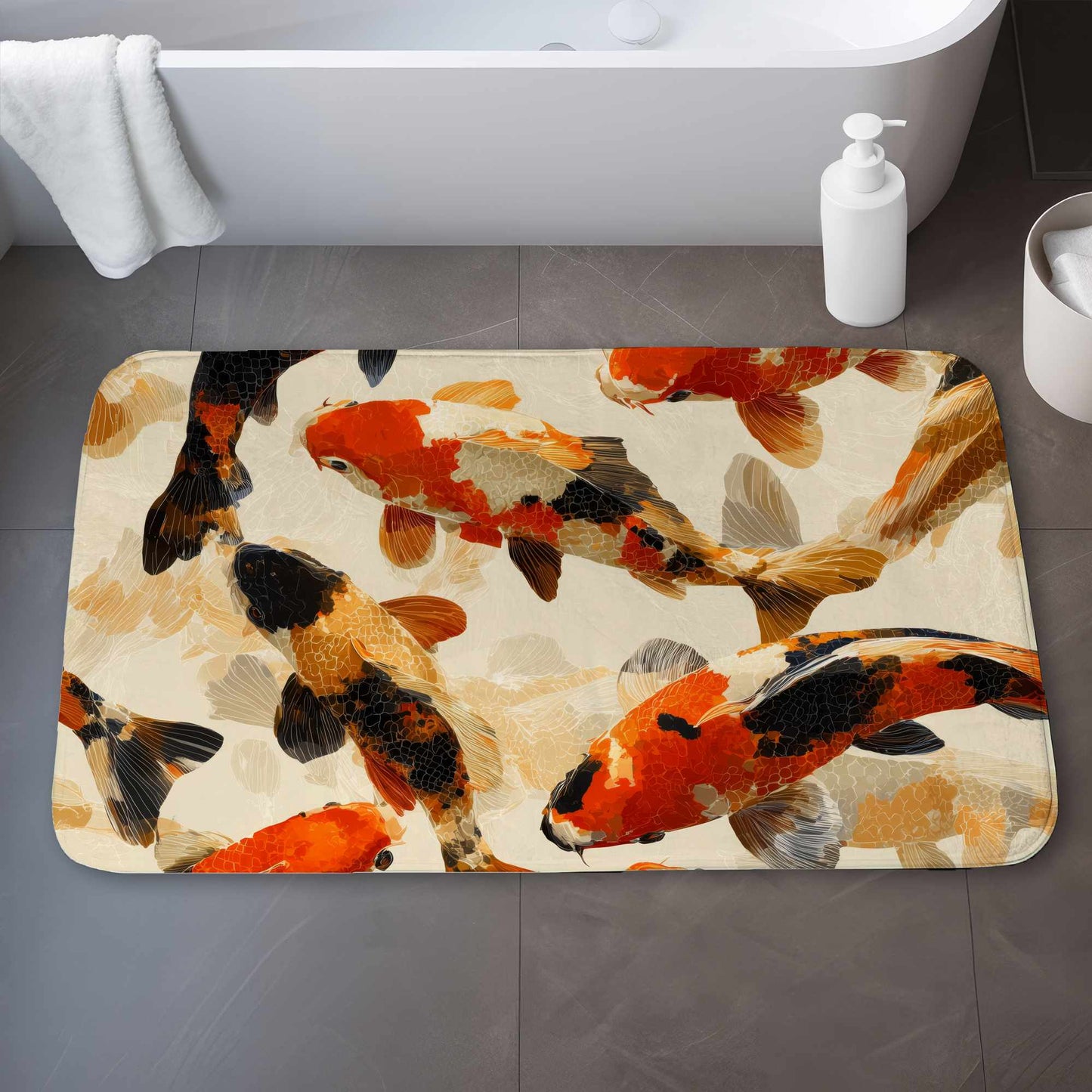 Koi Dance Flow Bath Mat | Stylish Home Decor Accent