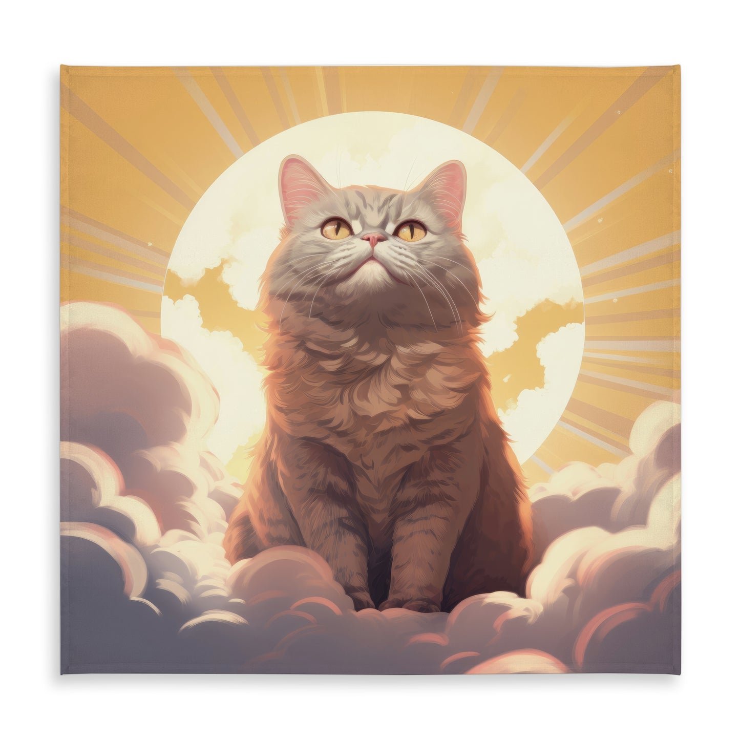 Intangible purr - Yellow Indoor Outdoor Tablecloth for Home Decor