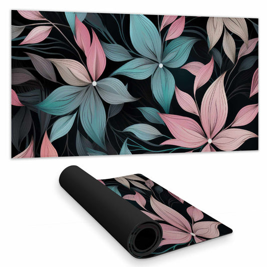 Desaturated Flowers Desk Mat - Elegant Home Decor Accessory