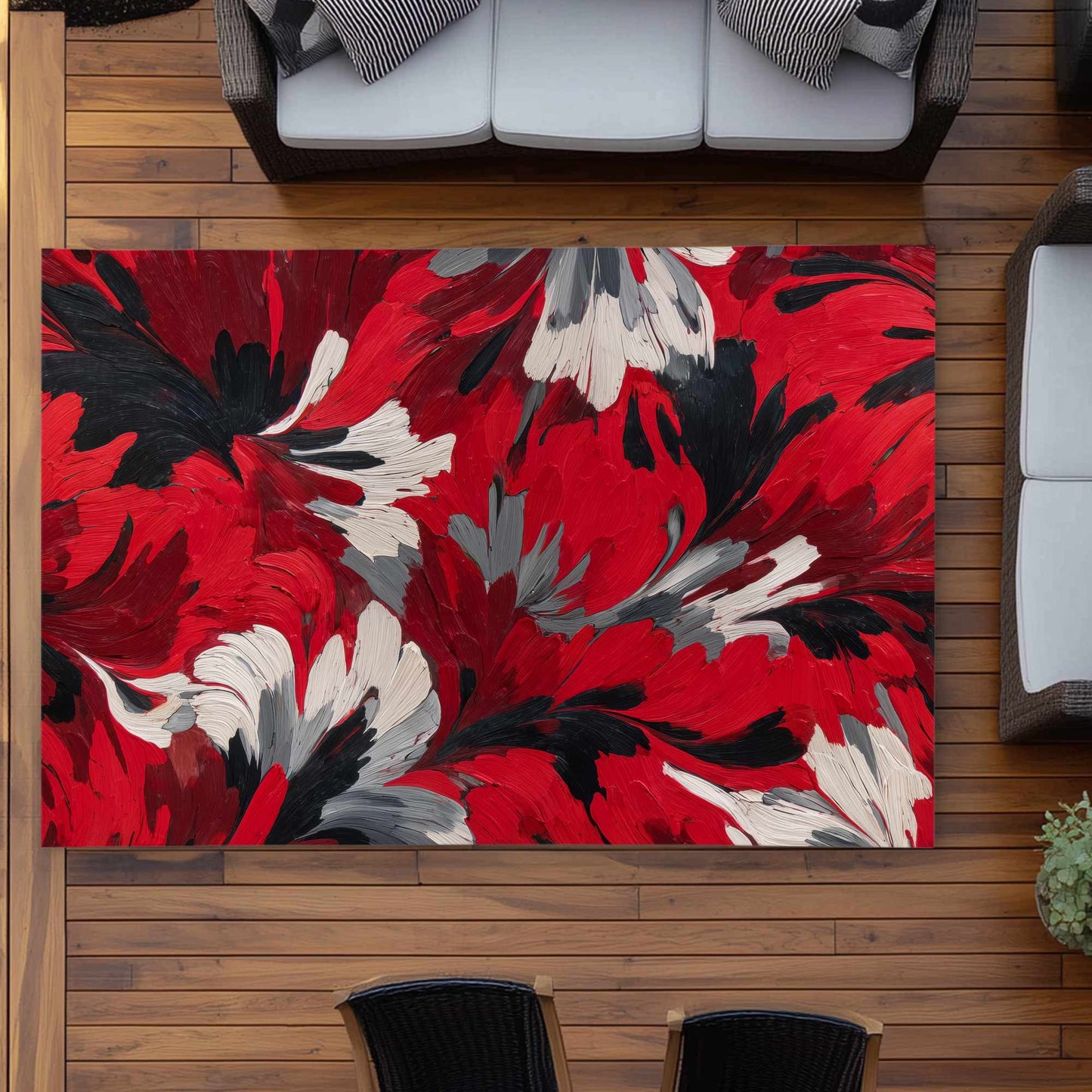 Tapis d'extérieur Red Flow | Tapis de décoration élégant