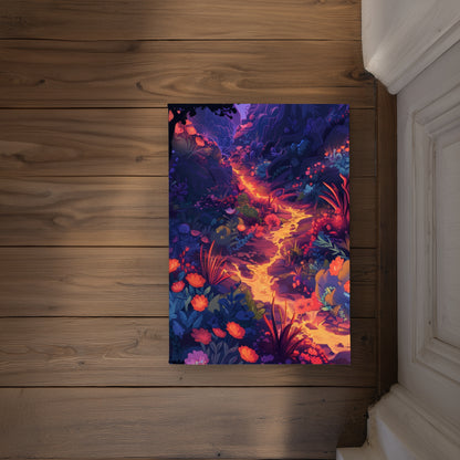 Burning Flowers Red Indoor Outdoor Door Mat - Home Decor