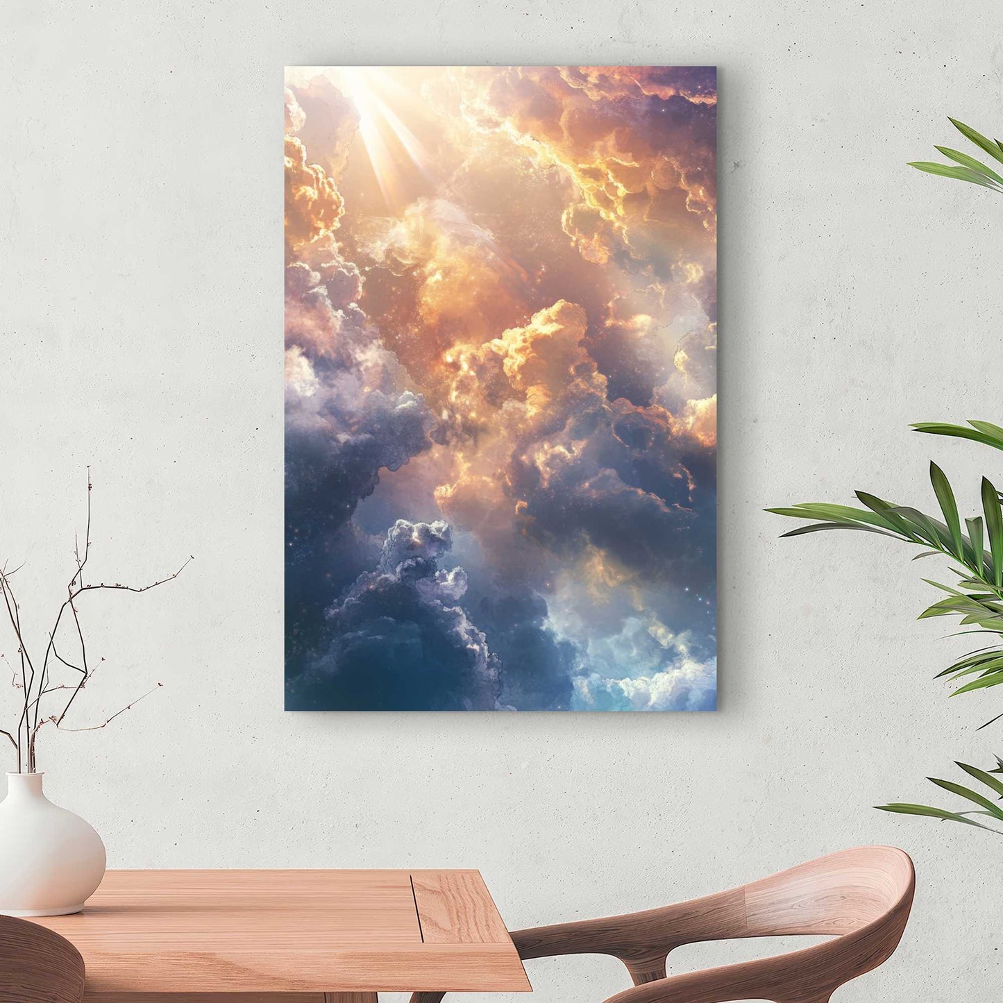 Piercing Light - Blue Canvas Art | Modern Design