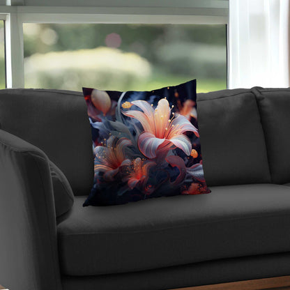 Astral Bloom Poly Twill Throw Pillow - Home Decor Insert