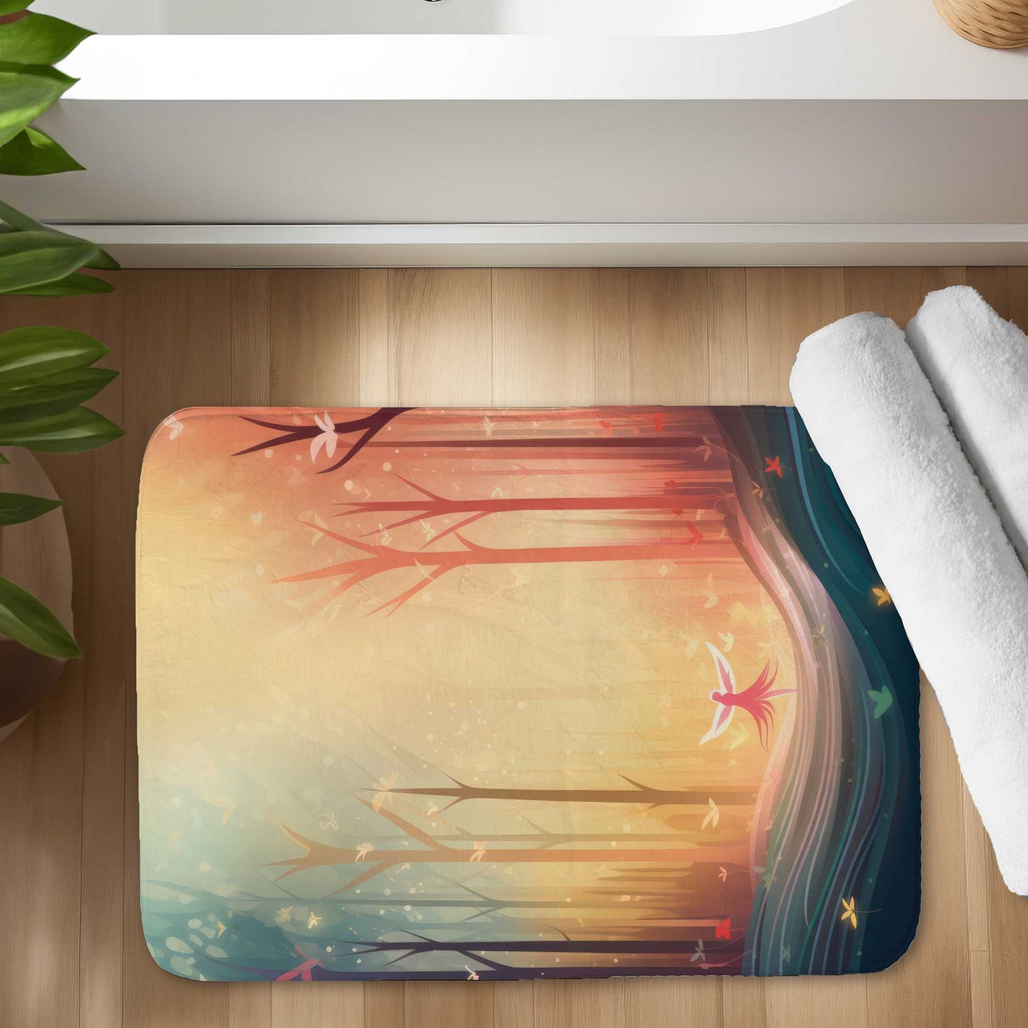 Enchanted Coral Bath Mat - Stylish Home Decor Accessory