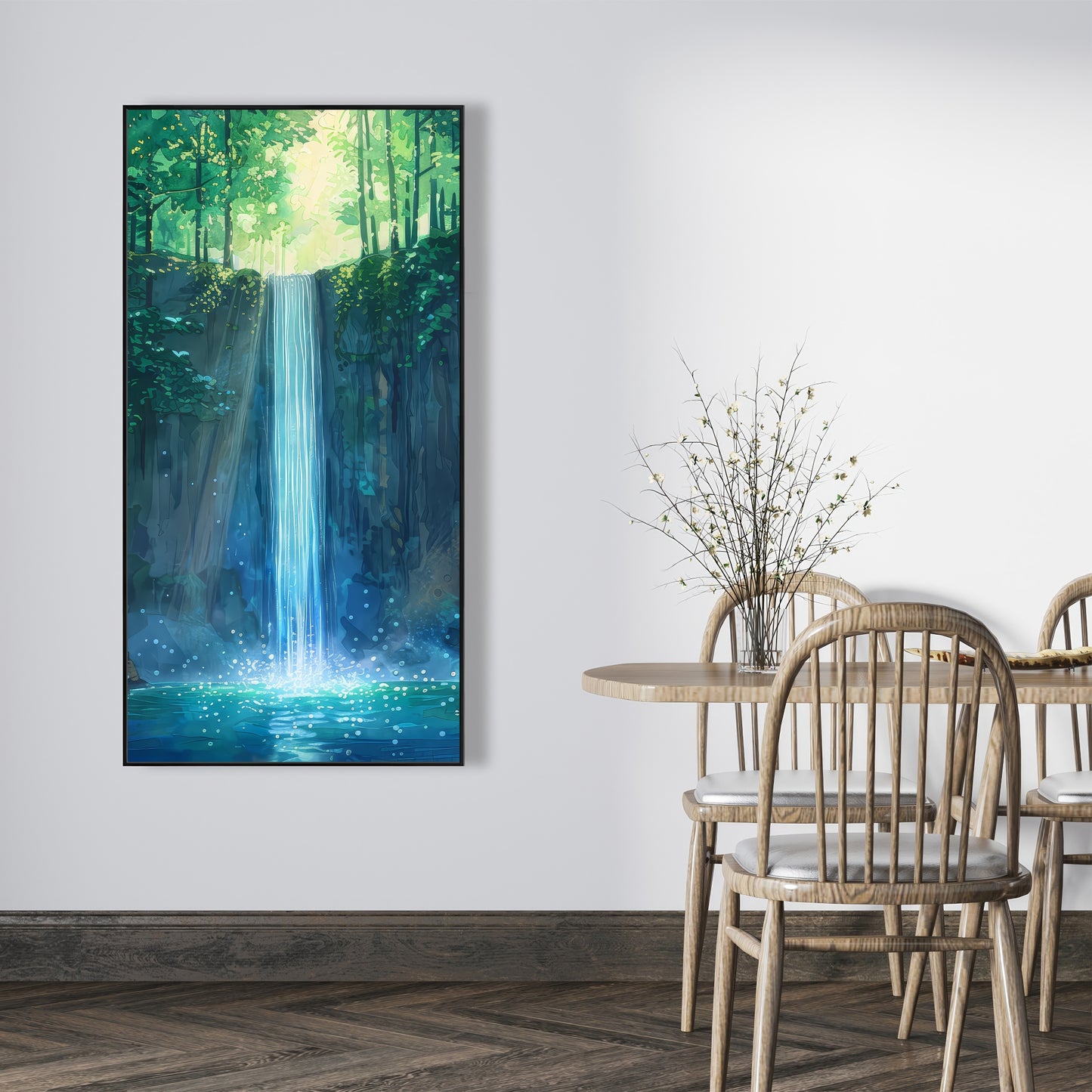 Waterfall - Framed Canvas - Print on demand