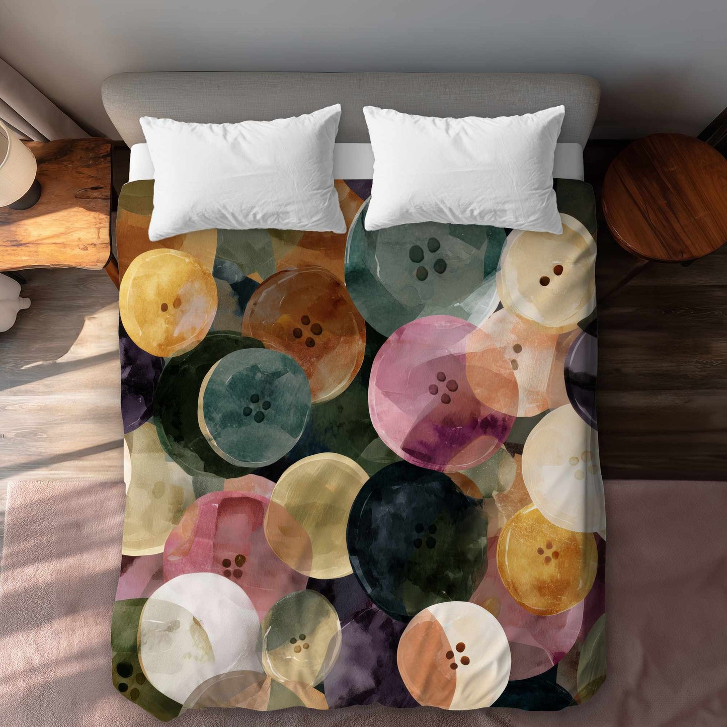 Housse de couette Button Dance colorée | Décoration d'intérieur élégante