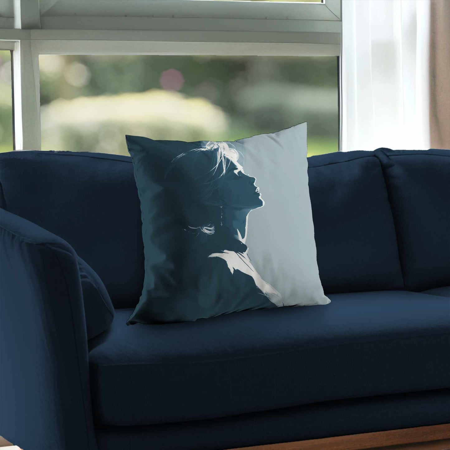 Oreiller décoratif en sergé polyester "Lumière Silencieuse et Brillante" | Décoration d'intérieur