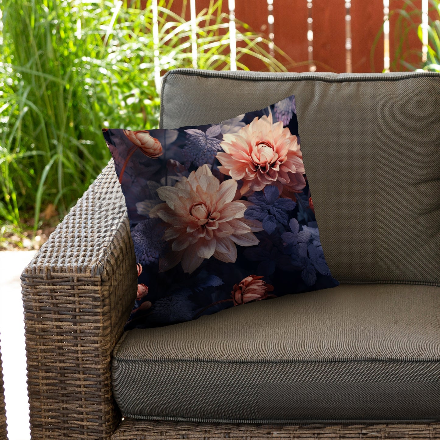 Pink and Purple Black Poly Twill Throw Pillow - Home Decor Insert