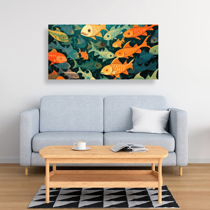 Simple Fishes - Orange Canvas Home Decor for Vibrant Spaces