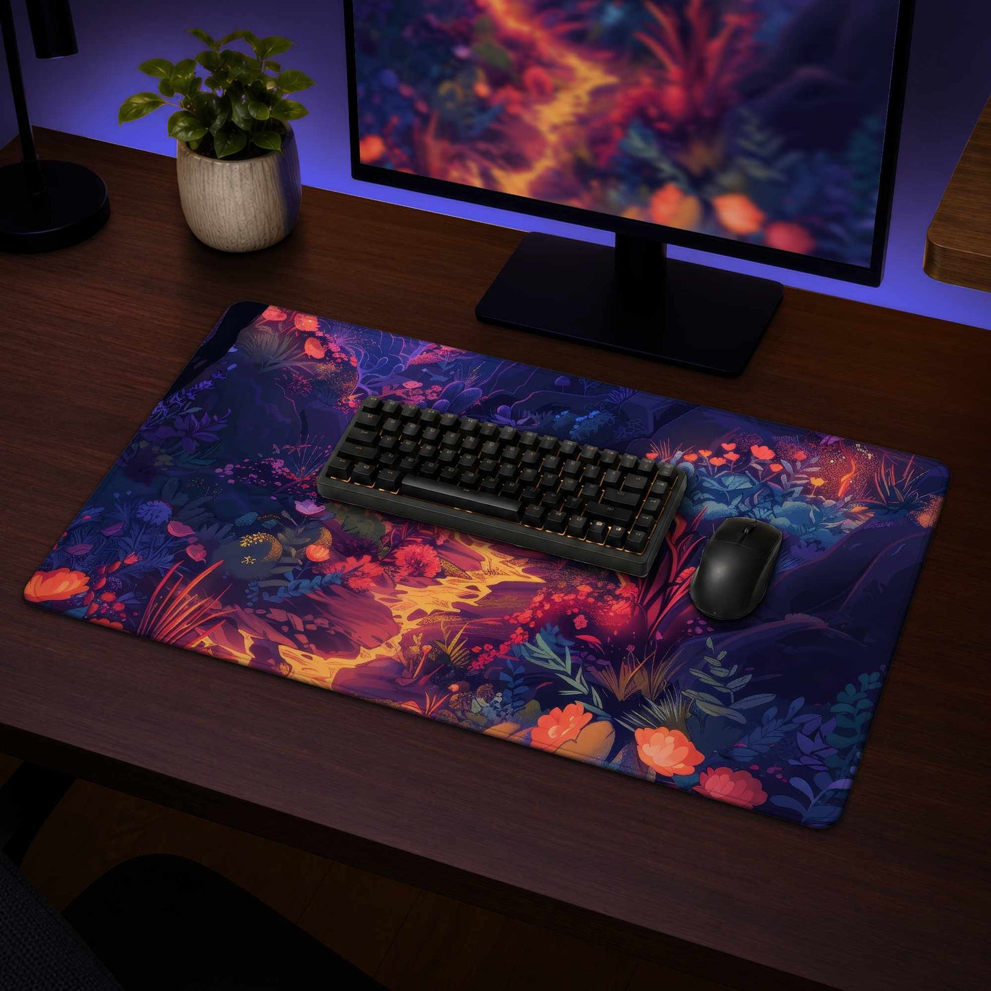 Burning Flowers Desk Mat | Stylish Home Decor Accessory