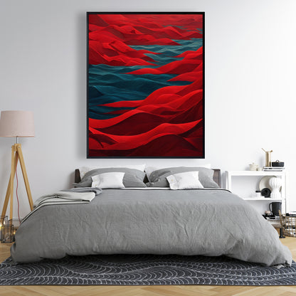 Red Sea - Red Framed Canvas Art for Home Decor