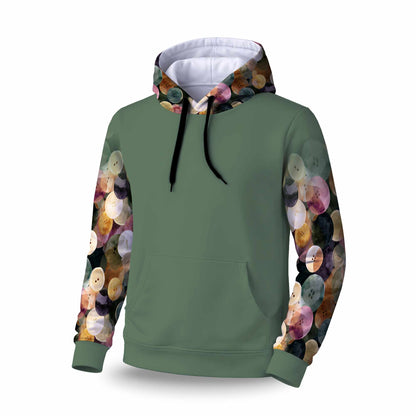 Vêtement à capuche coloré avec manches longues et motif de danse à boutons
