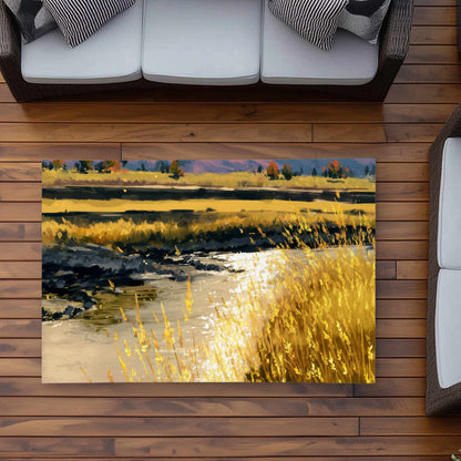 Tapis d'extérieur lumineux Golden Stream | Accessoire de décoration intérieure