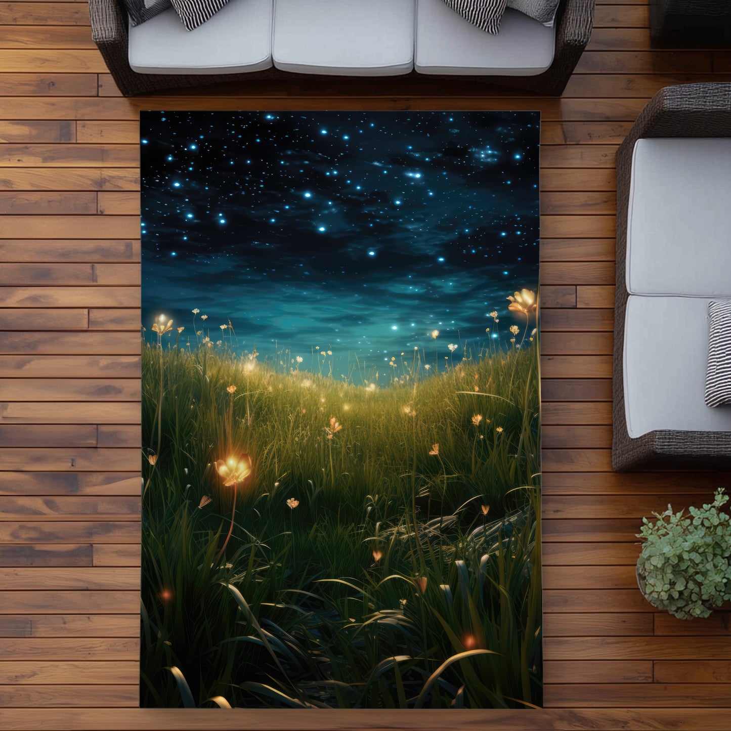 The night sky - Green Outdoor Area Rug for Home Decor