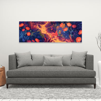 Burning Flowers - Pink Canvas Art for Home Decor | Stylish Decor