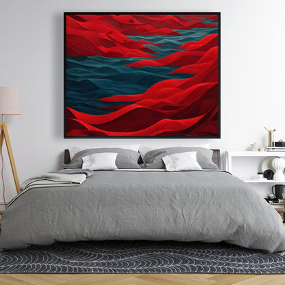 Red Sea - Red Framed Canvas Art for Home Decor
