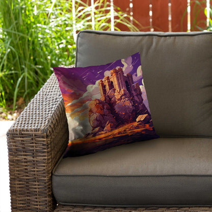 Coussin décoratif en sergé de polyester « Les Derniers Vestiges » pour la maison